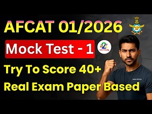 AFCAT 01/2026 MOCK TEST | Real Exam Level | AFCAT Previous Years' Questions Paper Based Mock Test