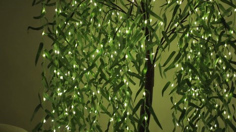 Anycosy Solar Lighted Willow Tree for Patio, 7FT 384 LED Weeping Willow Tree with 8 Modes, Artificial LED Tree Lights for Party Home Garden Decoration