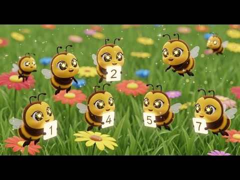 Seven Busy Bees in the Garden 🐝🌸 | Number Song for Kids | Learn to Count and Have Fun
