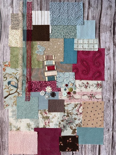 Secret Garden Slow Stitch Inspiration Fabric Kit - Curated Floral Fabric Bundle · Fabric Scraps · Slow Stitch & Mixed Media Kit - Etsy