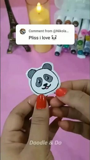 Making the Cutest Panda Sticker 🐼💖 #shortsfeed