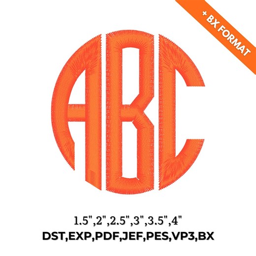 Art Deco Round Monogram Embroidery Font | BX Fonts (instant Download) - Etsy