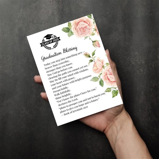 Graduation Blessing, Congrats Grad, Class of 2026, Gift for Graduate, Faith Card , Digital Download - Etsy UK