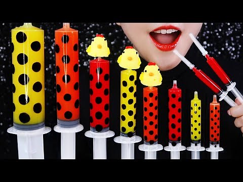 TIKTOK SYRINGE JUICE ASMR SYRINGE DRINKING EDIBLE SYRINGE ASMR TIKTOK FOOD ASMR 🐥