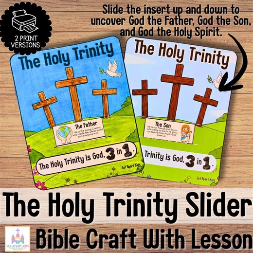 Holy Trinity Bible Craft for Kids | Father Son and Holy Spirt Sunday School Printable Activity - Etsy