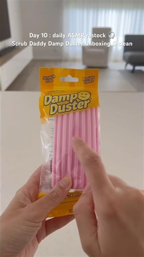 Day 10 of daily ASMR restock ✨Scrub Daddy Damp Duster unboxing & cleaning