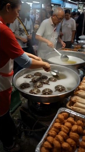 🔥 Busy Chinese Market | Street Food Frying 10 Turtles with Shells 🍲🐢 | Viral Food Shorts