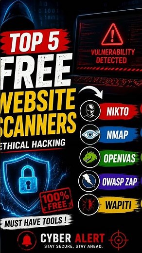 Top 5 Free Website Vulnerability Scanners | Ethical Hacking Tools #shorts