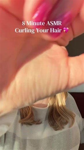 8 minute ASMR curling and styling your hair with clips! 💖🫶 Hope you enjoy! 🌷🤗 #asmr #asmrhair #asmrhairbrushing #hairasmr #haircurler