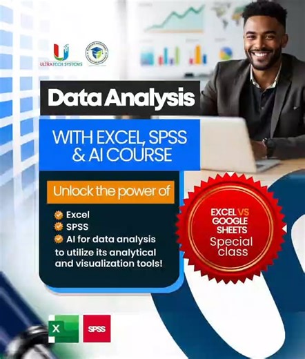 Ukeme Isaac on Instagram: "It’s starting today! Our Data Analysis with Excel, SPSS, and AI Course begins tomorrow, Thursday 12th, at 7:30 pm (Nigerian time). This course has been carefully designed to teach you how to collect, transform, analyze, visualize, and interpret data using Excel, Power Query, SPSS, and AI - from the very basics to an advanced level. To enroll, pay N25,000 to: Ultra-Ukay Tech Systems 0124005640 Wema Bank After payment, send your receipt and name to +2347069390548 (WhatsA