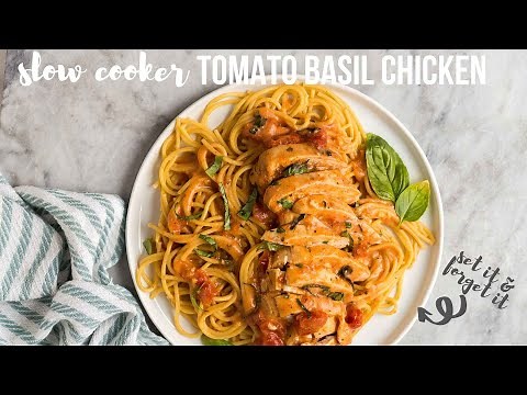 Slow Cooker Tomato Basil Chicken Breasts | The Recipe Rebel