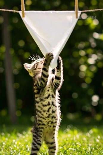 Was This Handkerchief Too Much for the Baby Kittens Strength