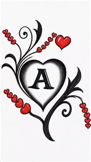 A Letter Heart Drawing ❤️✨ | Easy Love Art #shorts#art #viral