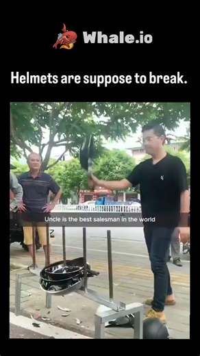 trend_tok_hub on Instagram: "The post shares a viral video of an Asian salesman aggressively testing a motorcycle helmet by slamming it with a basketball, sledgehammer, pots, and even a gas cylinder, all without visible damage, under the ironic caption highlighting that effective helmets must deform to absorb impact energy. Modern helmets, like those certified by Snell or DOT standards, feature a crushable EPS foam liner that breaks or compresses during crashes to dissipate force, reducing head 
