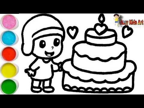 🎂 Cute Birthday Cake Coloring for Kids 🎨✨ So Fun & Easy!