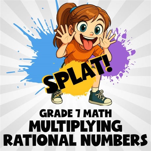 Multiplying Rational Numbers SPLAT! Math Game - No Prep Grade 7 Review