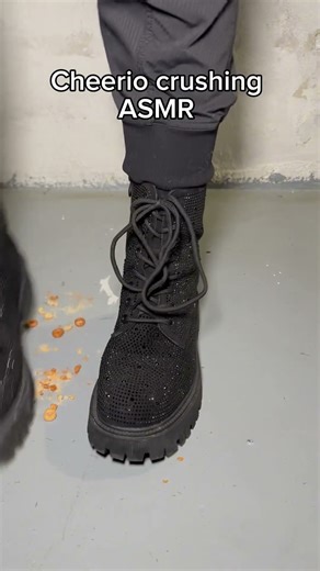 ASMR Cereal Crunch | Cheerios Crushed in Combat Boots #Shorts