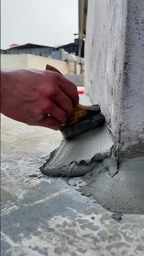 Wall waterproofing slope cement filling process
