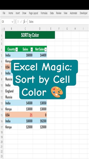 Excel Magic: Sort by Cell Color (Filter Colors Like a PRO in 2026!) 🌈🔥