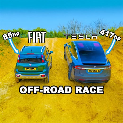 £16k Fiat vs £65k Tesla... OFF-ROAD?! 😱🔥 | carwow