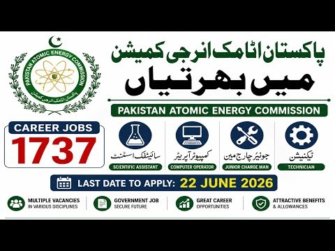 PAEC Jobs 2026 Announced |PO BOX-1737|Scientific Assistant, Computer Operator, Technician Vacancies