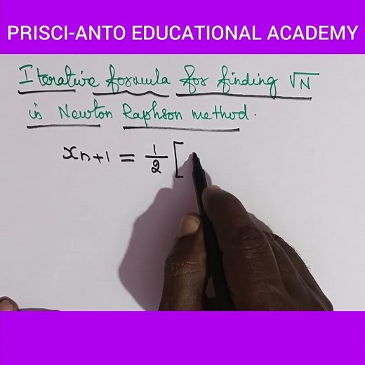 Iterative formula for finding squareroot of N in Newton Raphson method####