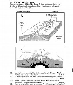 2.5 FOLDING AND FAULTINGFIGURE 2.5 A and B show landforms tha... | Filo