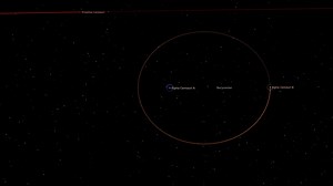 Pandora's orbit and eclipse visualized — Universe Sandbox simulation