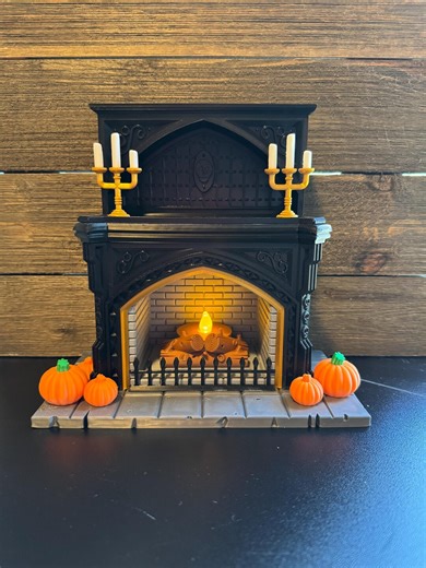Halloween Gothic Fireplace Tealight Holder - Etsy