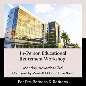 Attention Federal Pre-Retirees and Retirees 50 near Orlando: Want to know if you’re talking to a good financial professional? This is a can’t-miss in-person educational workshop. -> https://events.federalretirementnetwork.com/orlando-nov-3 If you’re looking at your pension and wondering how to be sure it will give you enough income when you retire, it’s important that you understand the unique issues you face as a Federal employee. On Monday, November 3rd at the Courtyard by Marriott Orlando Lak
