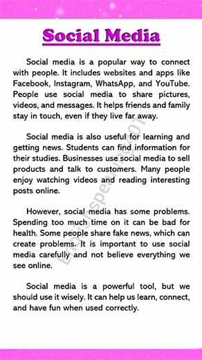 5.5K reactions · 17 comments | || essay on social media || | Englishspeaking401 | Facebook