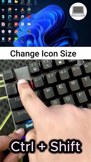 Windows shortcut for resizing the icons || #computer #laptop #windows #shortcutkeys #keyboard