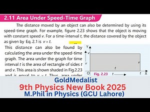 Area Under Speed-Time Graph | Class 9th Physics New Book 2025 | PCTB | Kinematics | Topic 2.11