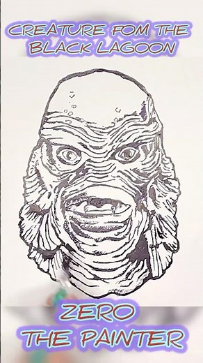 Drawing The Creature from the Black Lagoon with an Ink Dip Pen 🖋️ | Classic Monster Art