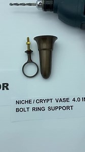 Niche Crypt Mausoleum Brown Vase 4 Inch With (epoxy) Disc Base Ring Support - - Etsy