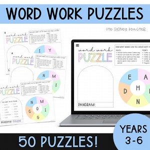 Word Work Puzzle Pack - Spelling Bee - Pack of 50