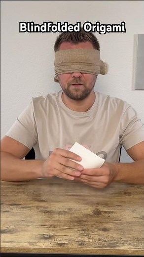 ORIGAMI CRANE BLINDFOLD CHALLENGE FROM ORIGAMI WORLD | FOLDING ORIGAMI CRANE WITH NO EYES
