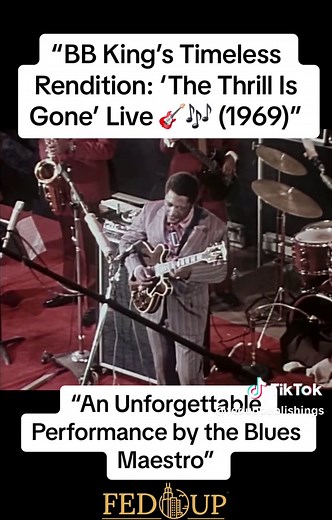 Step into the heart of blues history with BB King’s live rendition of ‘The Thrill Is Gone.’ Let his soulful mastery captivate you. 🎵🔥 #BBKing #BluesLegend #LiveInConcert