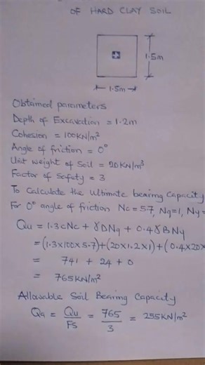 2.3K views · 26 reactions | How to determine the bearing capacity of the soil (Hard clay) Part 6 | Benjamin Nwobu | Facebook