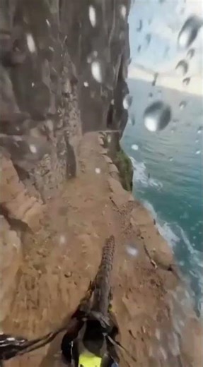 I rode a 180m cliff drop path with NO stabilizatio #shorts