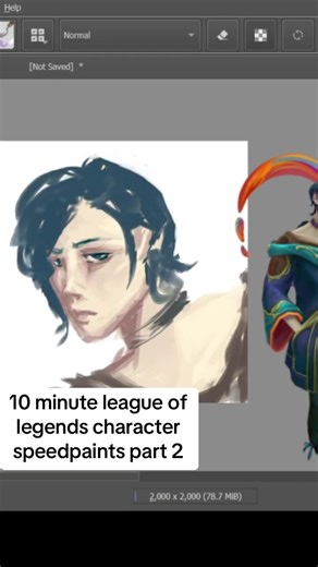 10 minute speedpaint challenge part 2 #shorts #digitalart #leagueoflegends