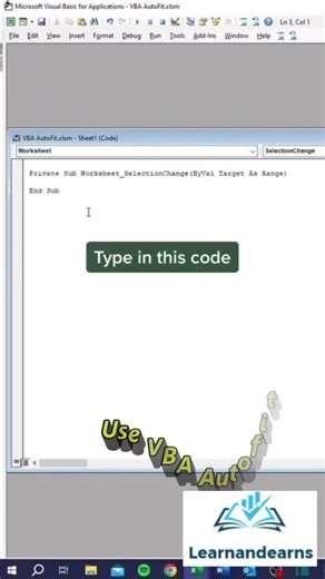 Use VBA Autofit Code in Excel