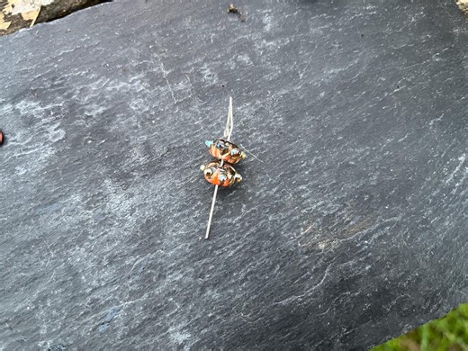 Set of 2 Hand-spun Lampwork Glass Beads – Fairy Ethnic Style, Orange, Bronze, Ivory, Silver / Unique Piece for DIY Jewelry - Etsy