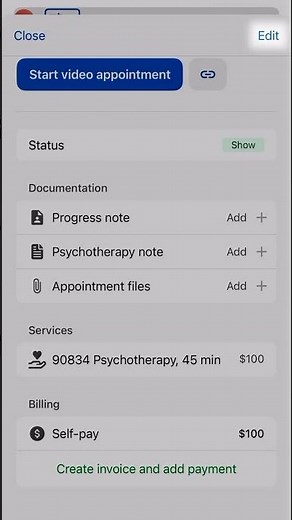 Managing Appointment Details in the SimplePractice Mobile App