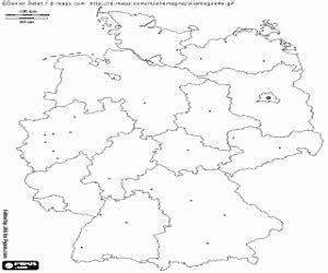 Map of Germany coloring page printable game