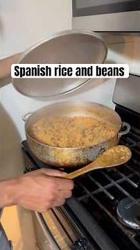 Making Spanish rice and beans