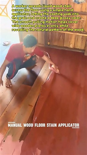 Hand-Applied Wood Floor Stain Creates a Glossy Finish #WoodFloor #DIYStain #Shorts