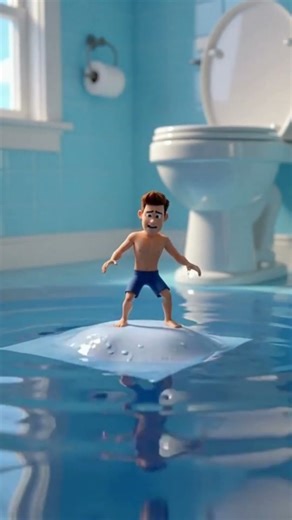 Toilet Paper Surfer vs The Flush Whirlpool! 🏄‍♂️🌀