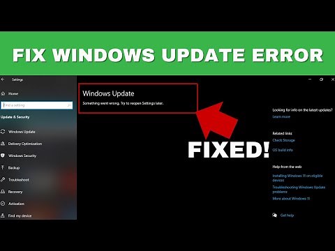 Fix Something Went Wrong Try To Reopen Settings Later | Fix Windows Update Error