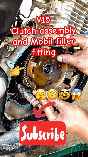 V15 clutch assembly and Mobil filter fitting problem solved #shorts #shortvideo #short #bike #short